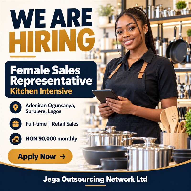 Female Sales Representative – Kitchen Intensive vacancy flyer