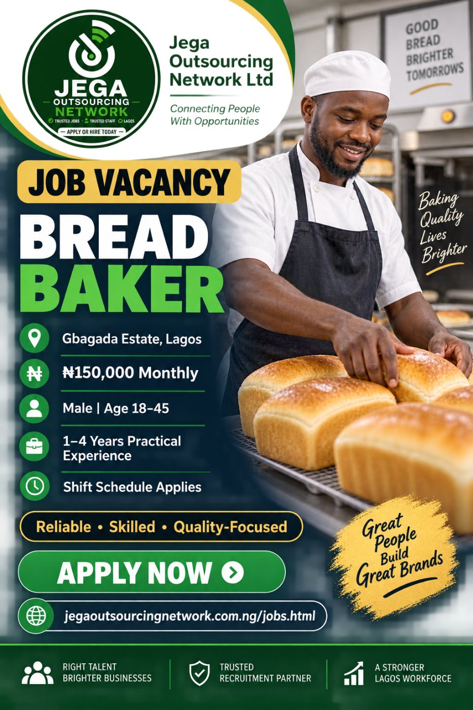 Bread Baker vacancy flyer