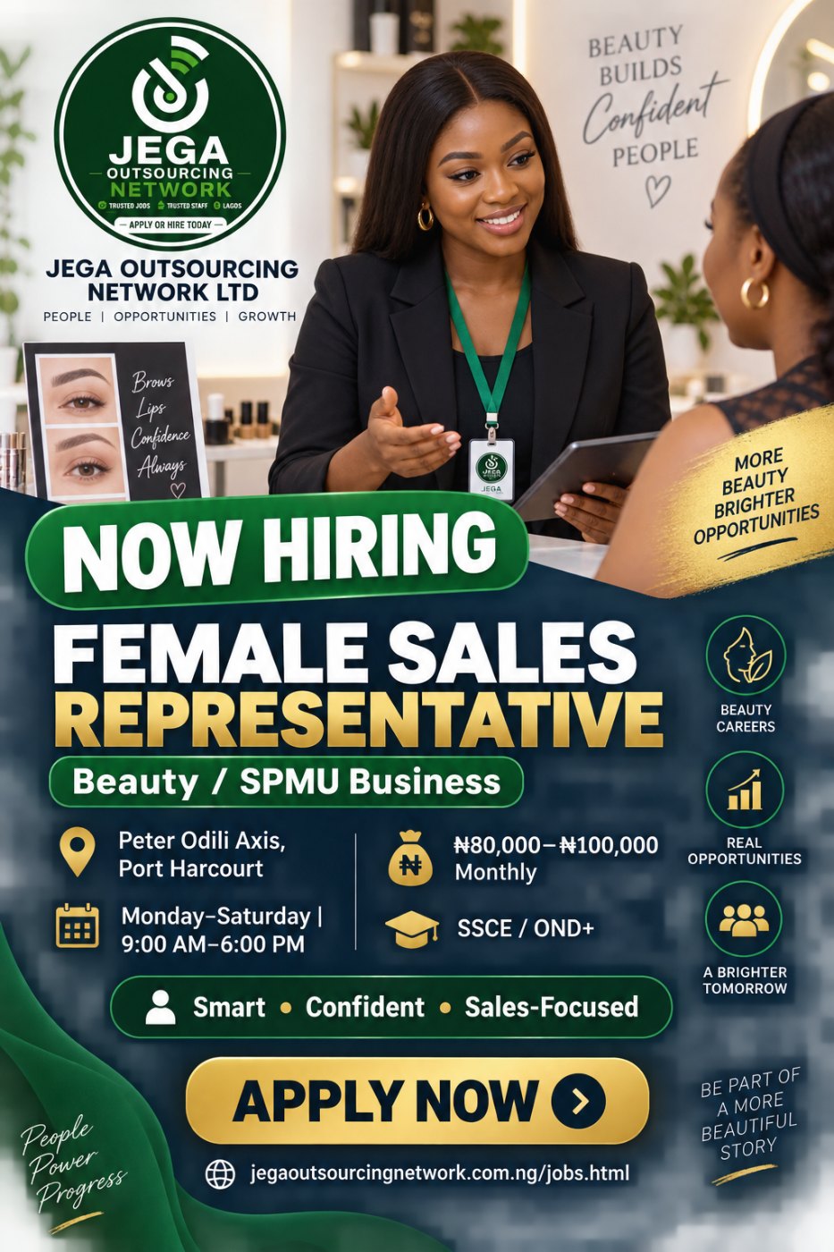Female Sales Representative – Port Harcourt vacancy flyer