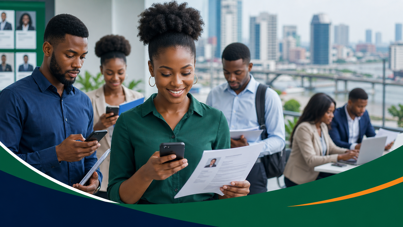 Lagos job seekers applying online with CVs and phones